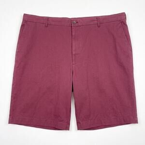 IZOD Saltwater Stretch Relaxed Chino Shorts Red 10.5" Inseam Men Big & Tall 48